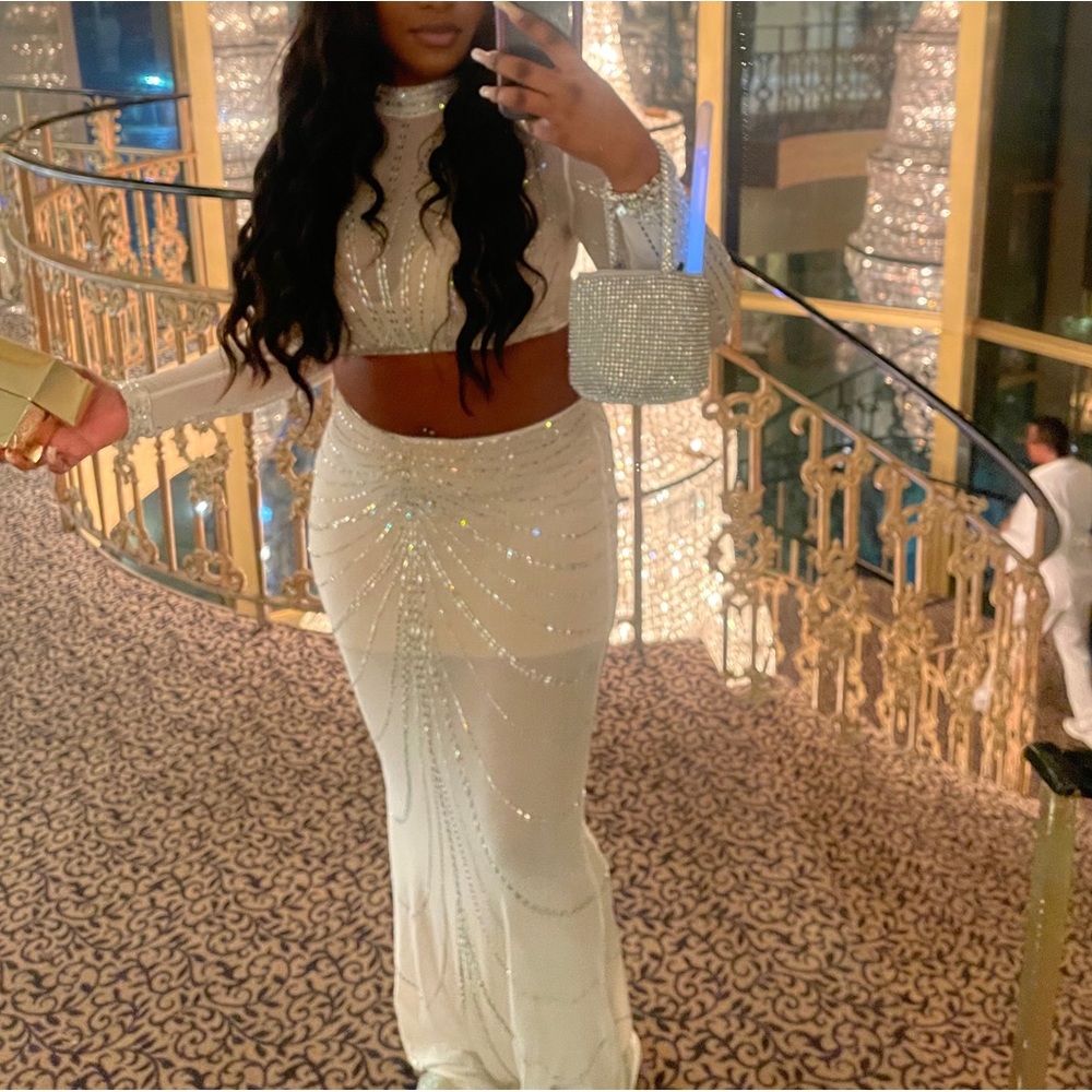 Wrapped In Rhinestone Maxi Skirt - Picture 3 of 3